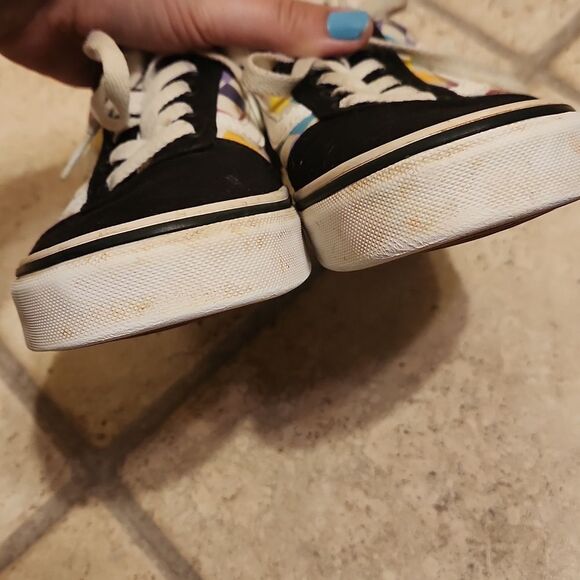 Vans Women's Rainbow Colors Checkered Skater Shoes Size 7 - Picture 3 of 10